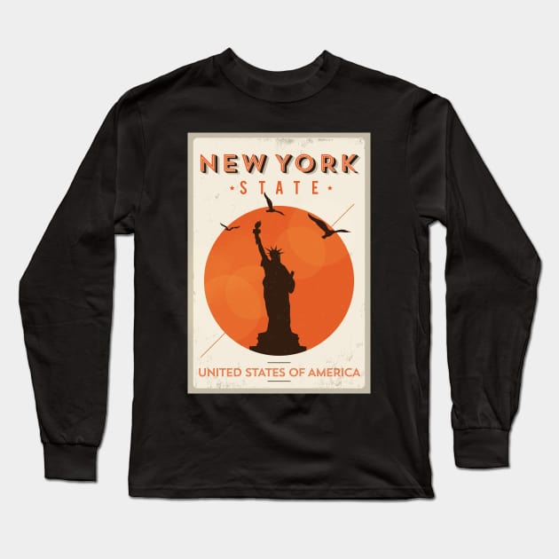 New York Retro Long Sleeve T-Shirt by kursatunsal